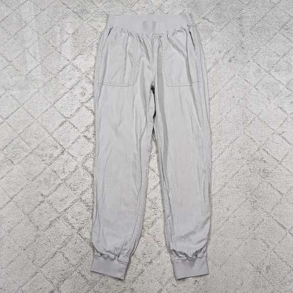 Faherty Pants Women's S Gray Stone Arlie Joggers Linen Blend Slim Relaxed Fit - Picture 1 of 12